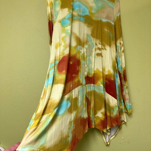 LOGO by Lori Goldstein Yellow and Green Cardigan - Picture 10 of 11